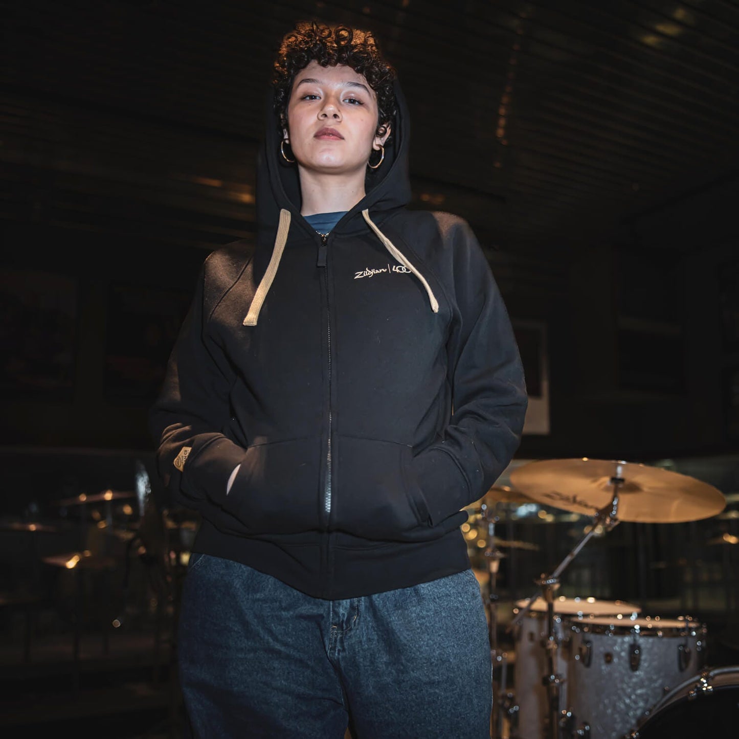 Zildjian 400th Anniversary Zip Hoodie on model