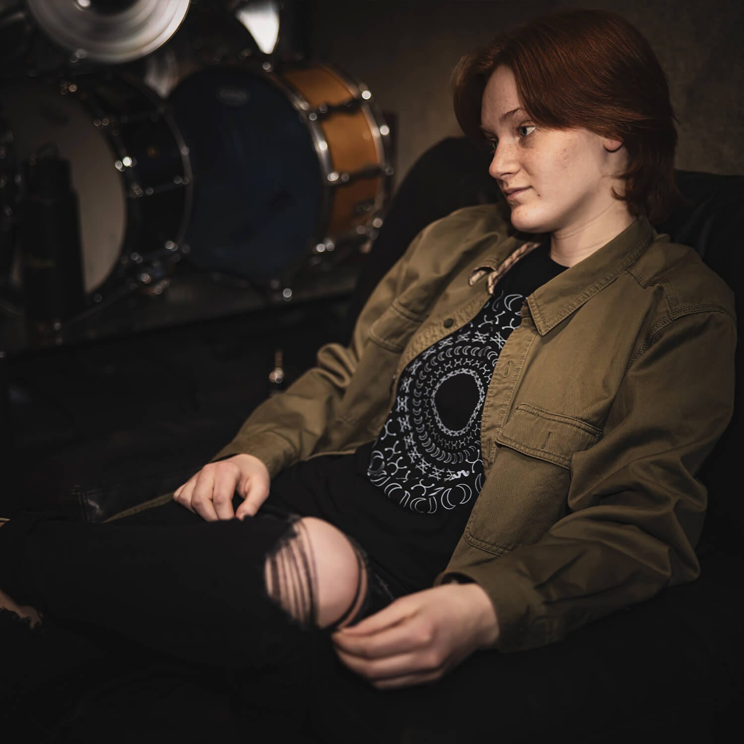 400th Anniversary Alchemy Tee Back logo on model